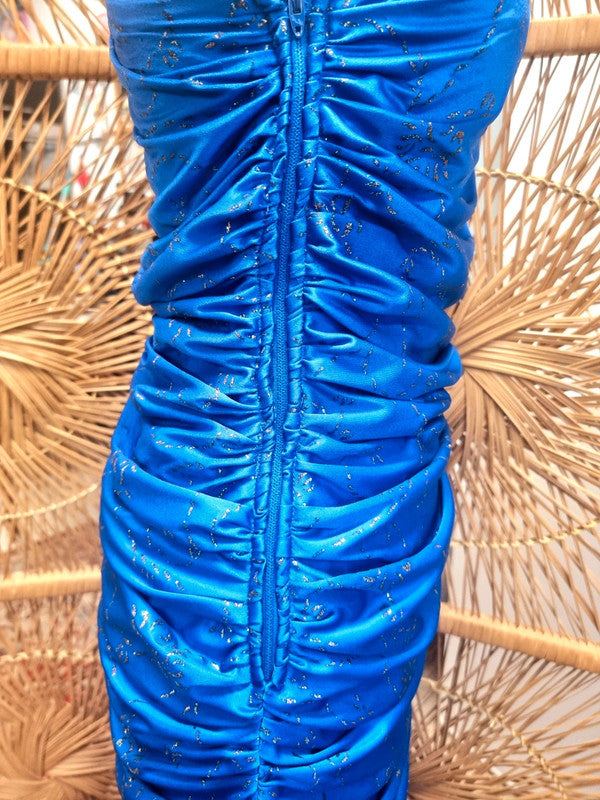 Vintage 80s One Shoulder Glitter Dress