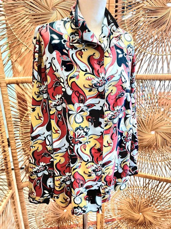 Vintage 1980s Sensia Floral Shirt