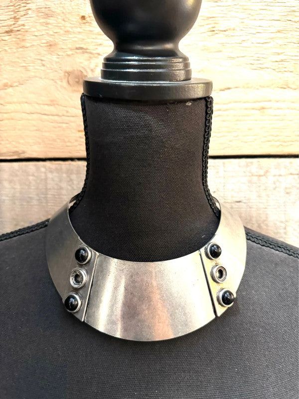 Zara Silver & Black Cabochon Cleopatra Style Collar