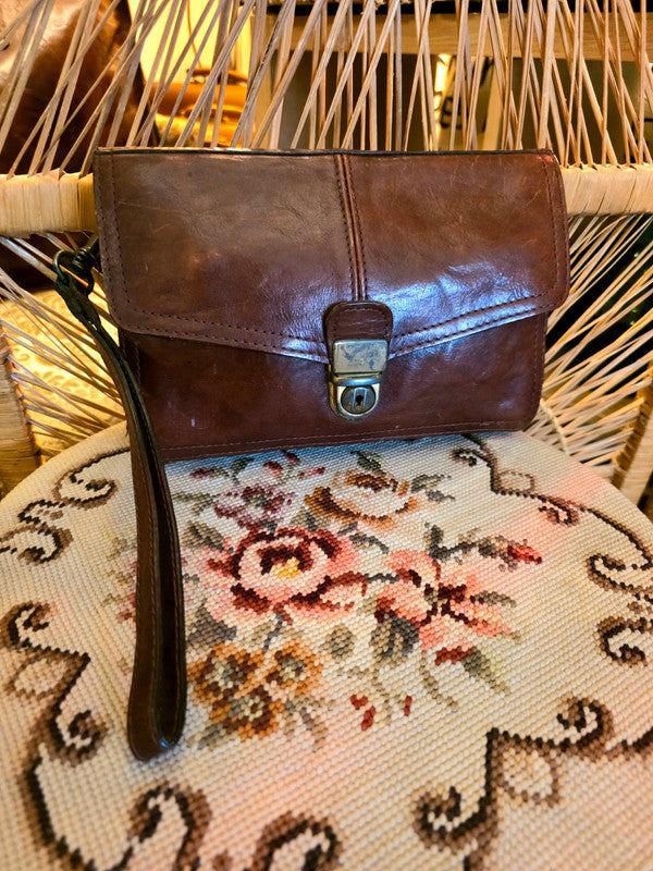 Vintage 1980s Leather Wrist Bag