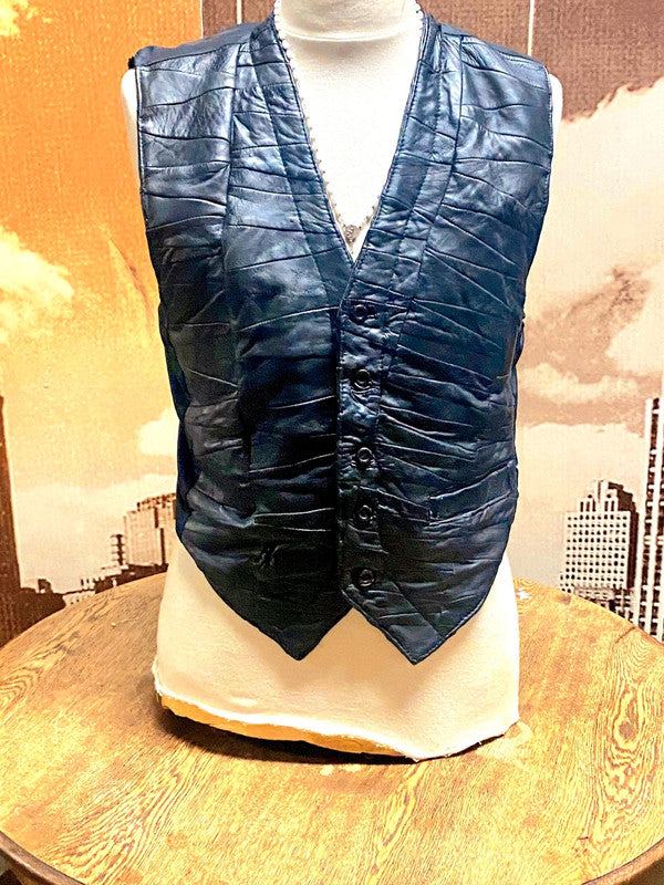 Vintage 80s Emporium Leather Gillet Waistcoat