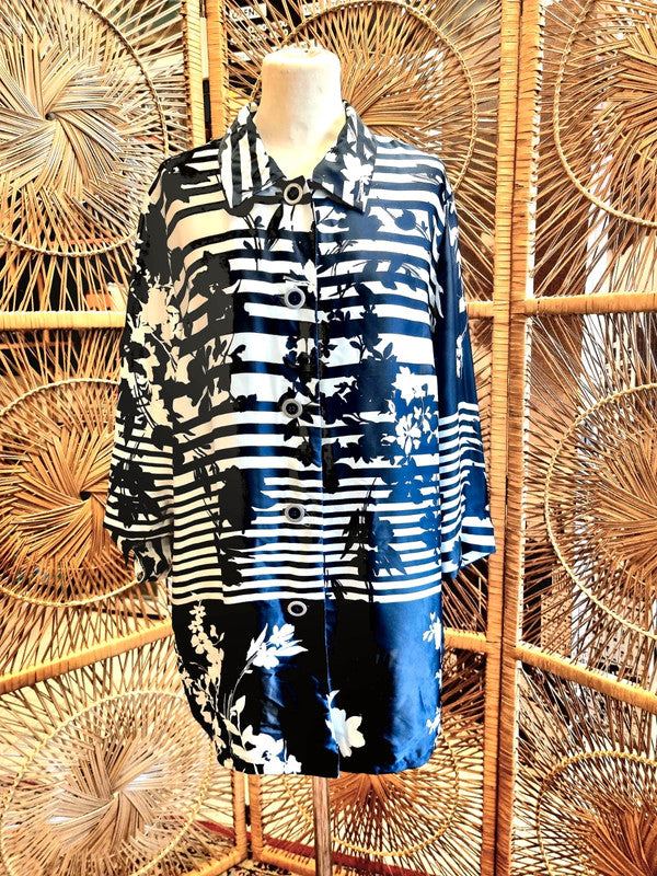 Vintage 1980s Hermann Lange Collection Tunic Shirt