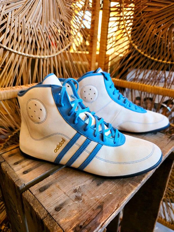 Vintage Boxing White Leather Boxing Boots Retro Adidas Leather