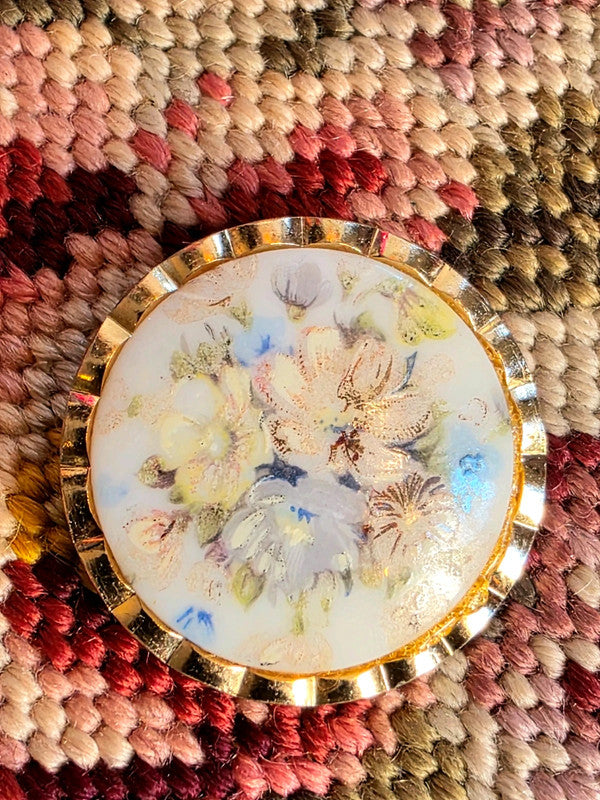 Vintage 1970s Floral Scarf Clip