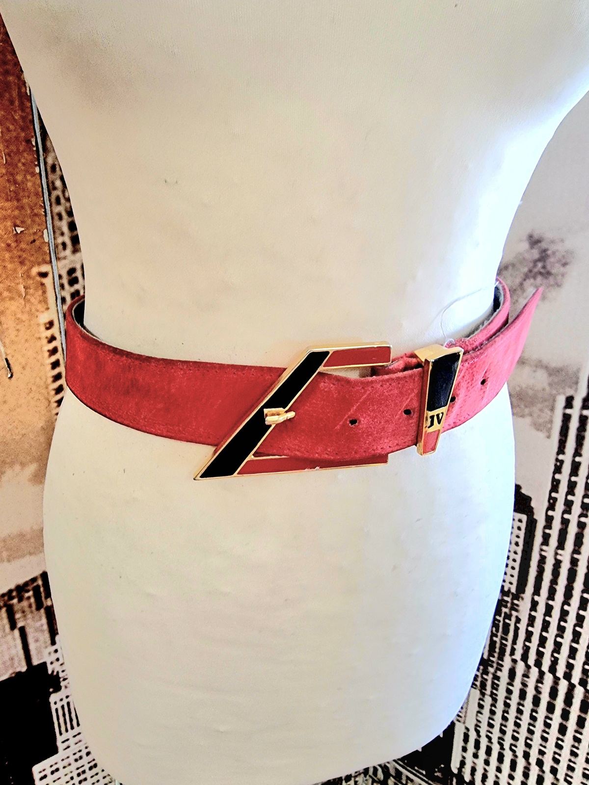 Vintage 1980s Leather Suede Belt
