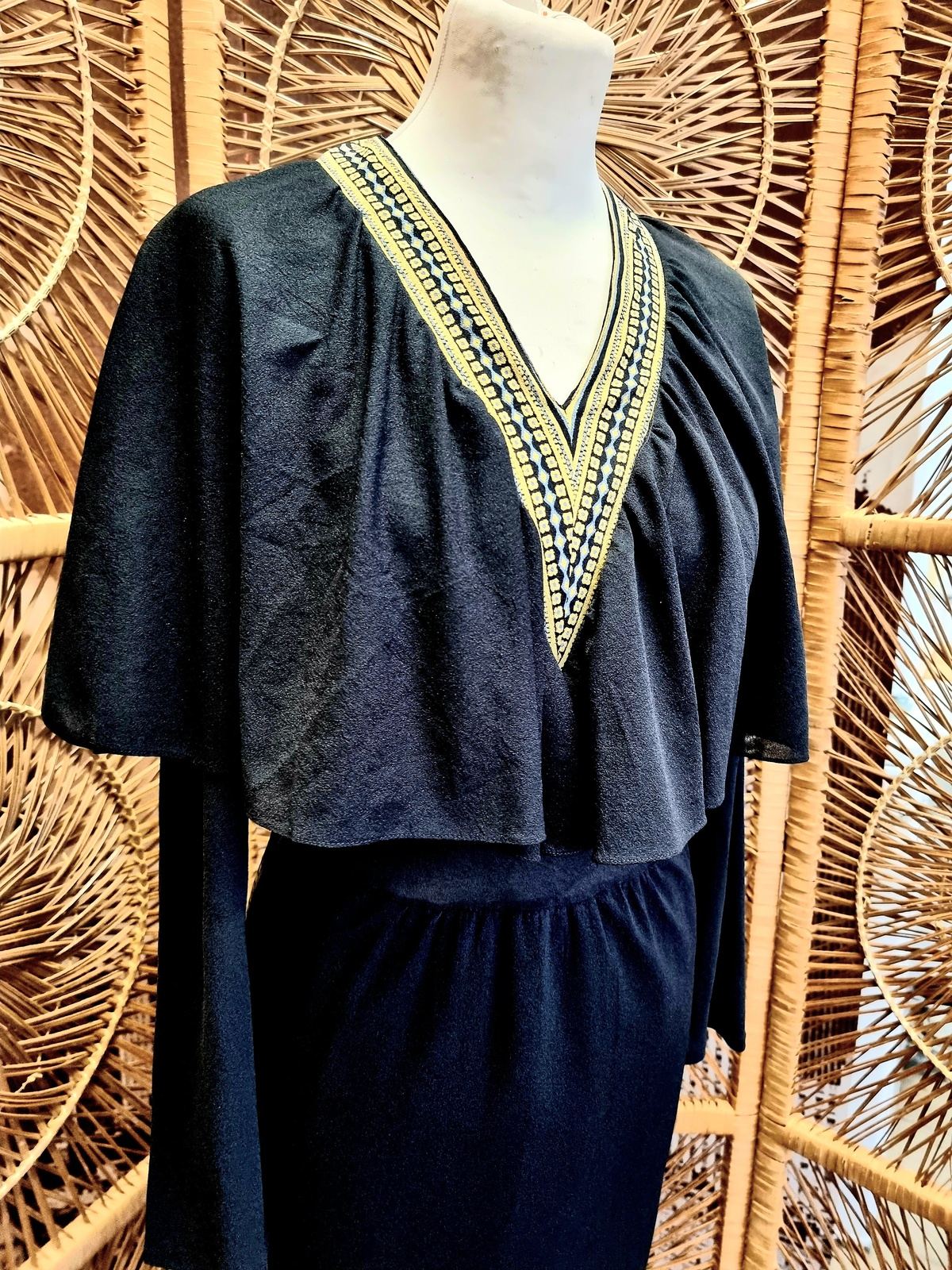 Vintage 1980's Collegio Favori Cape Dress