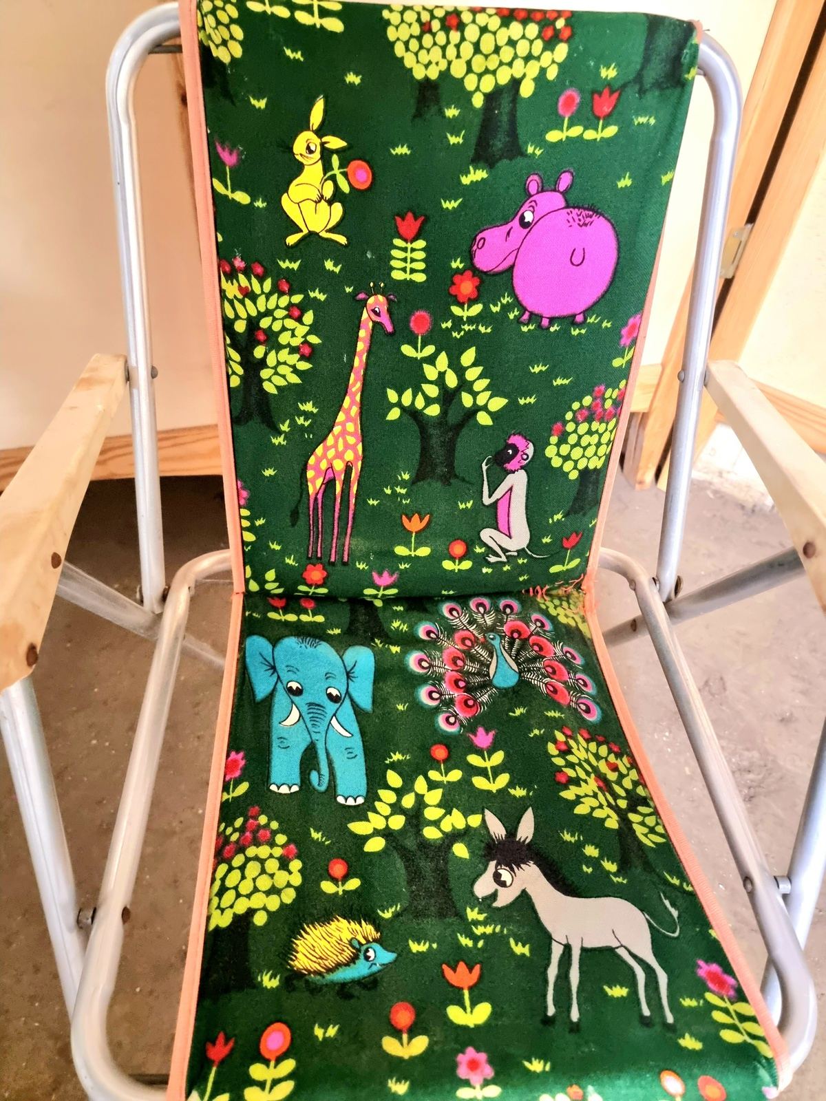 Vintage 70s Folding Campsite Children's Armchair