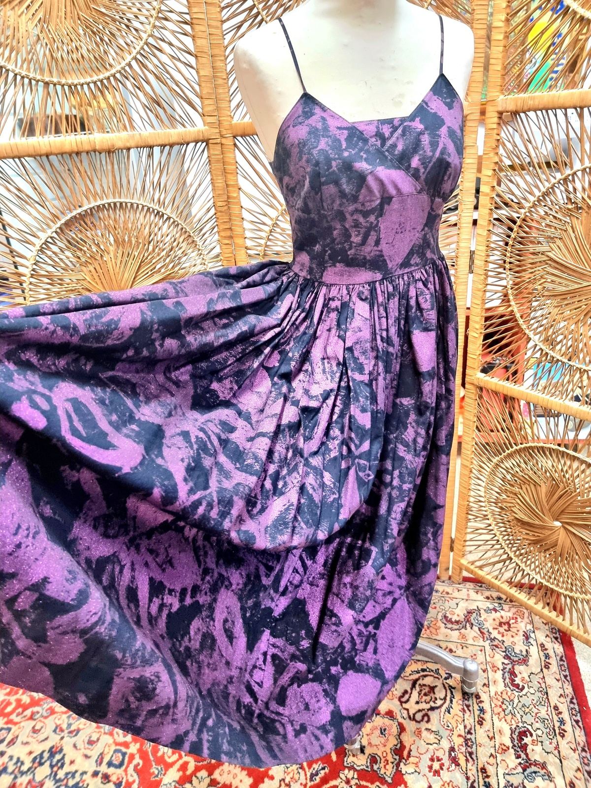 Vintage 80's Gliter Full Skirt Dress