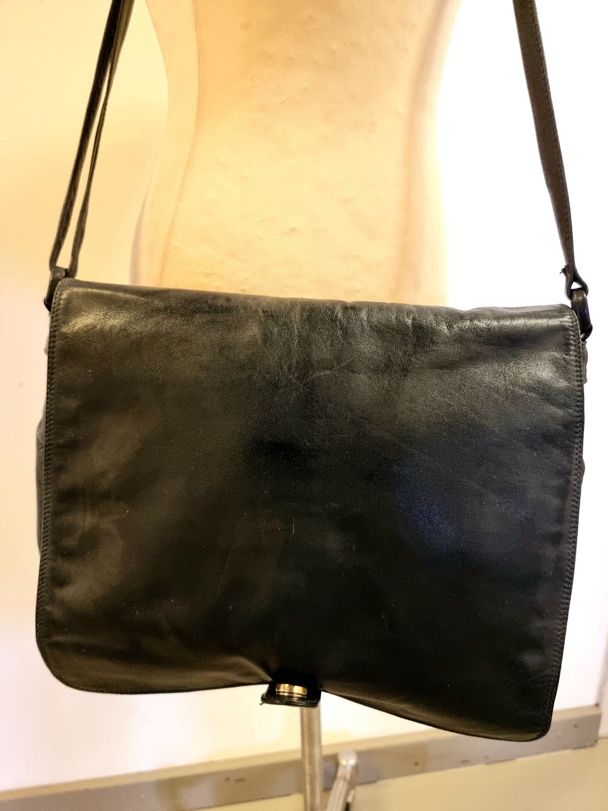 Vintage Leather 80s Satchel Shoulder Bag