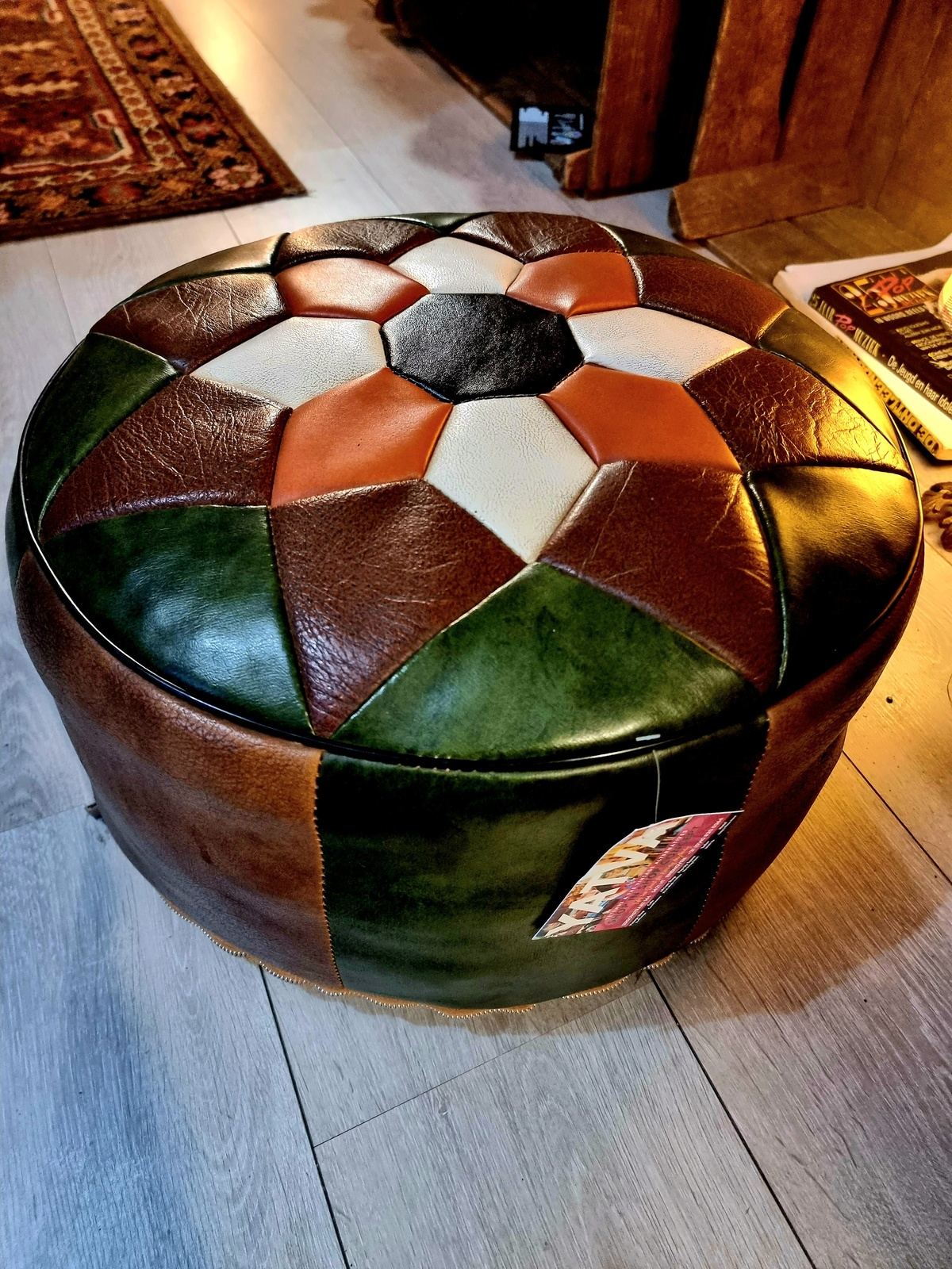 Vintage 1970's Patchwork Pouf Poefen