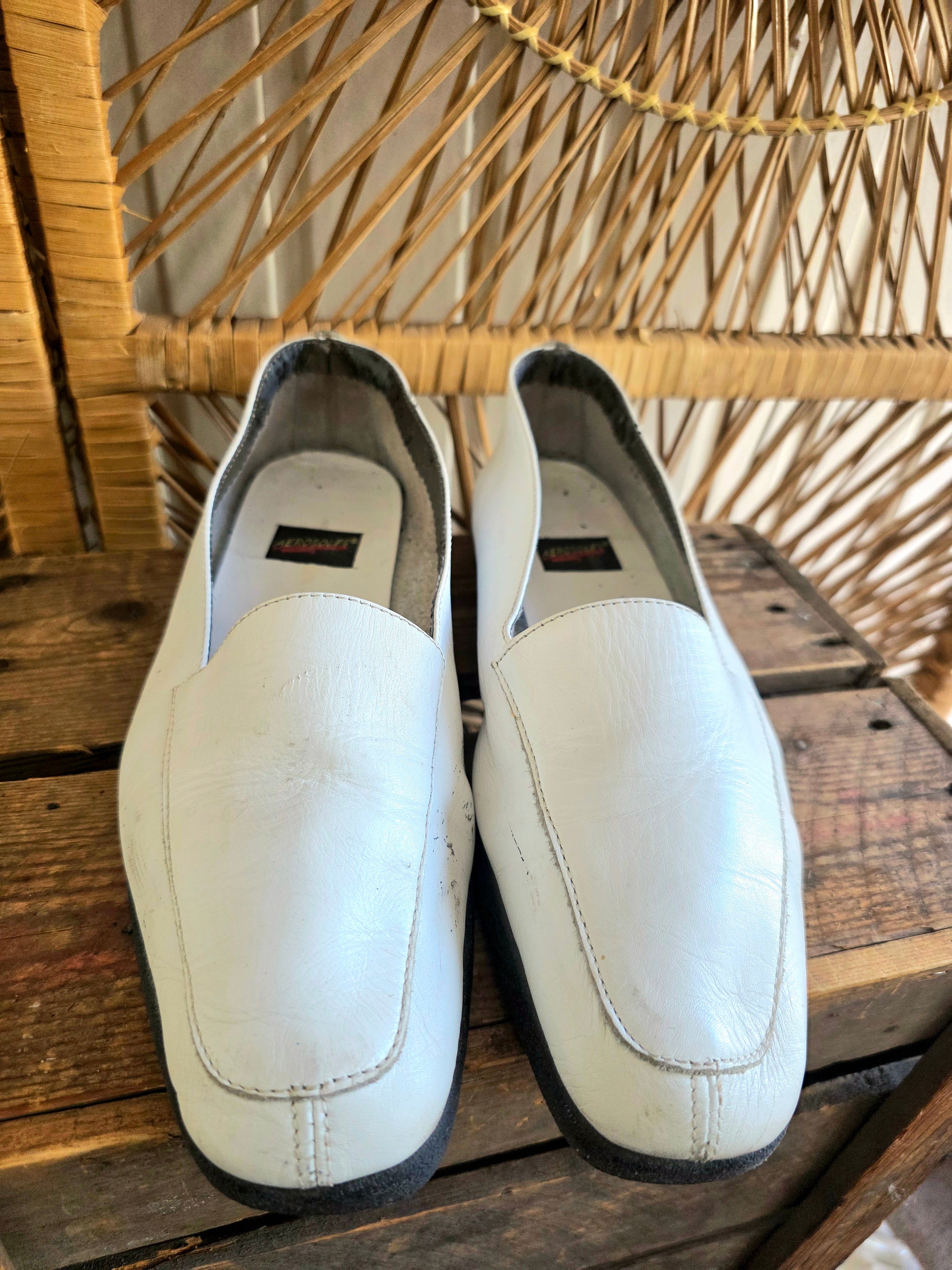 Vintage 80s Leather Slip On Loafers