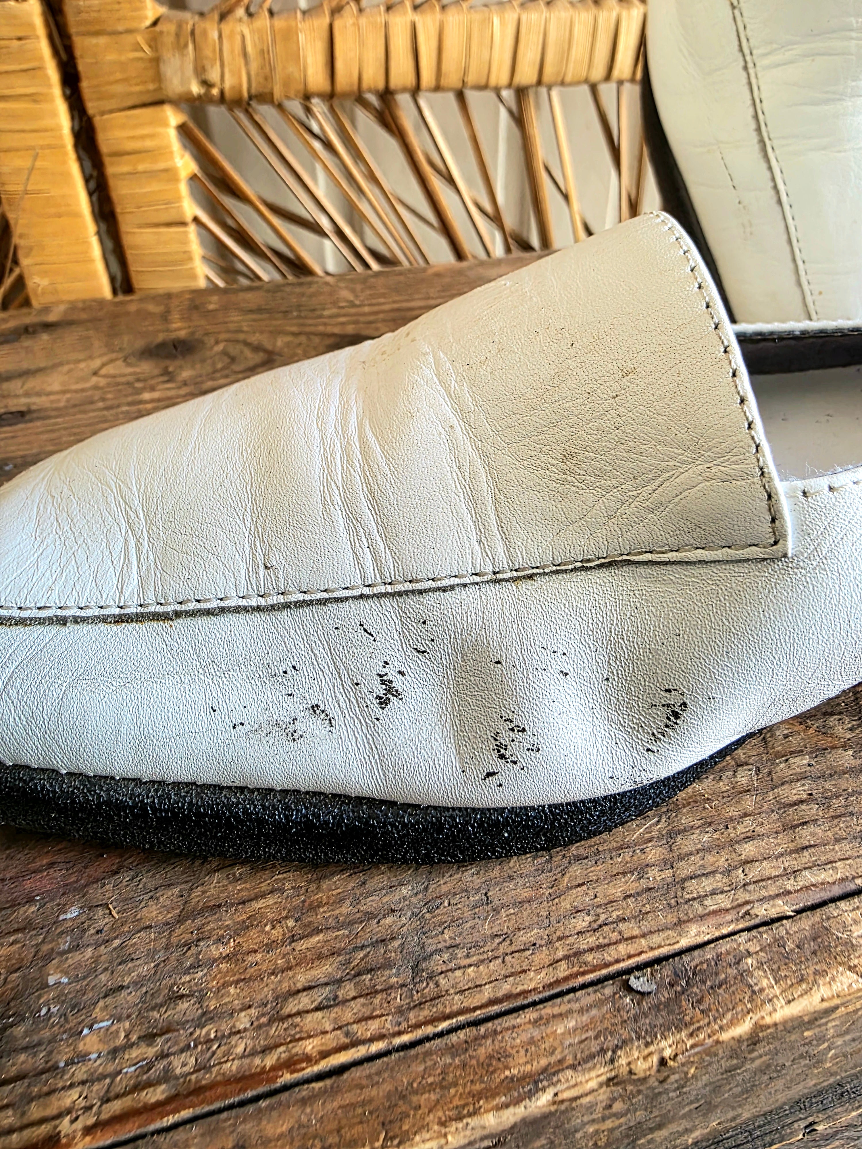 Vintage 80s Leather Slip On Loafers