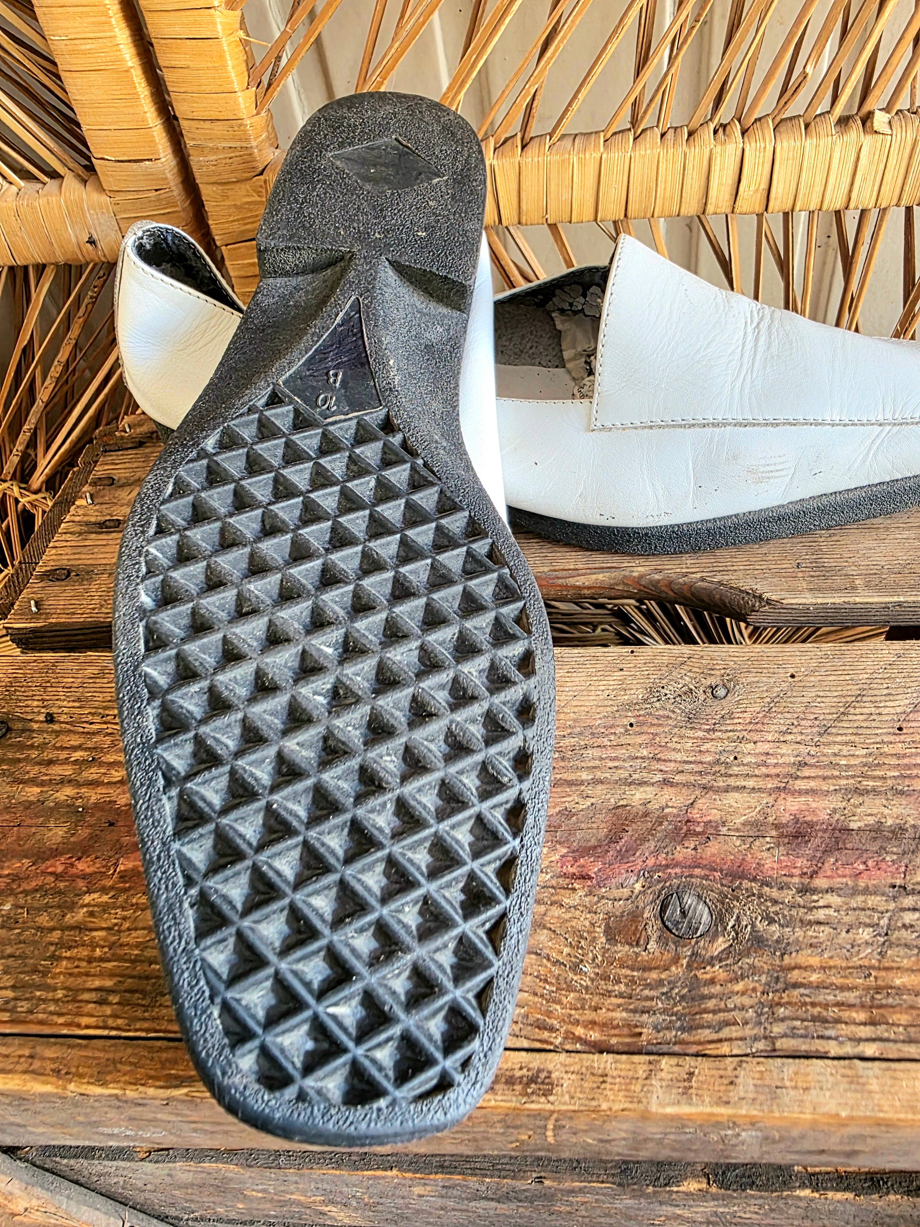 Vintage 80s Leather Slip On Loafers