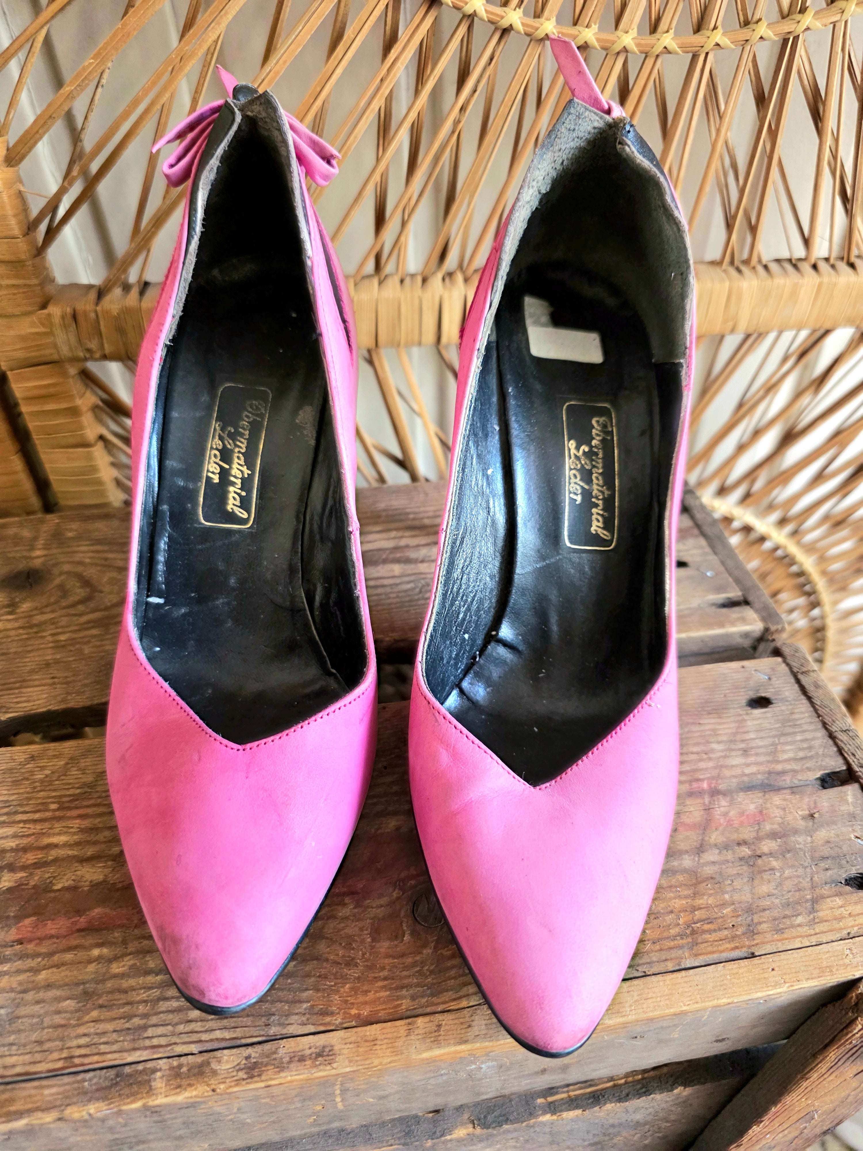 Vintage 80s Leather High Heels