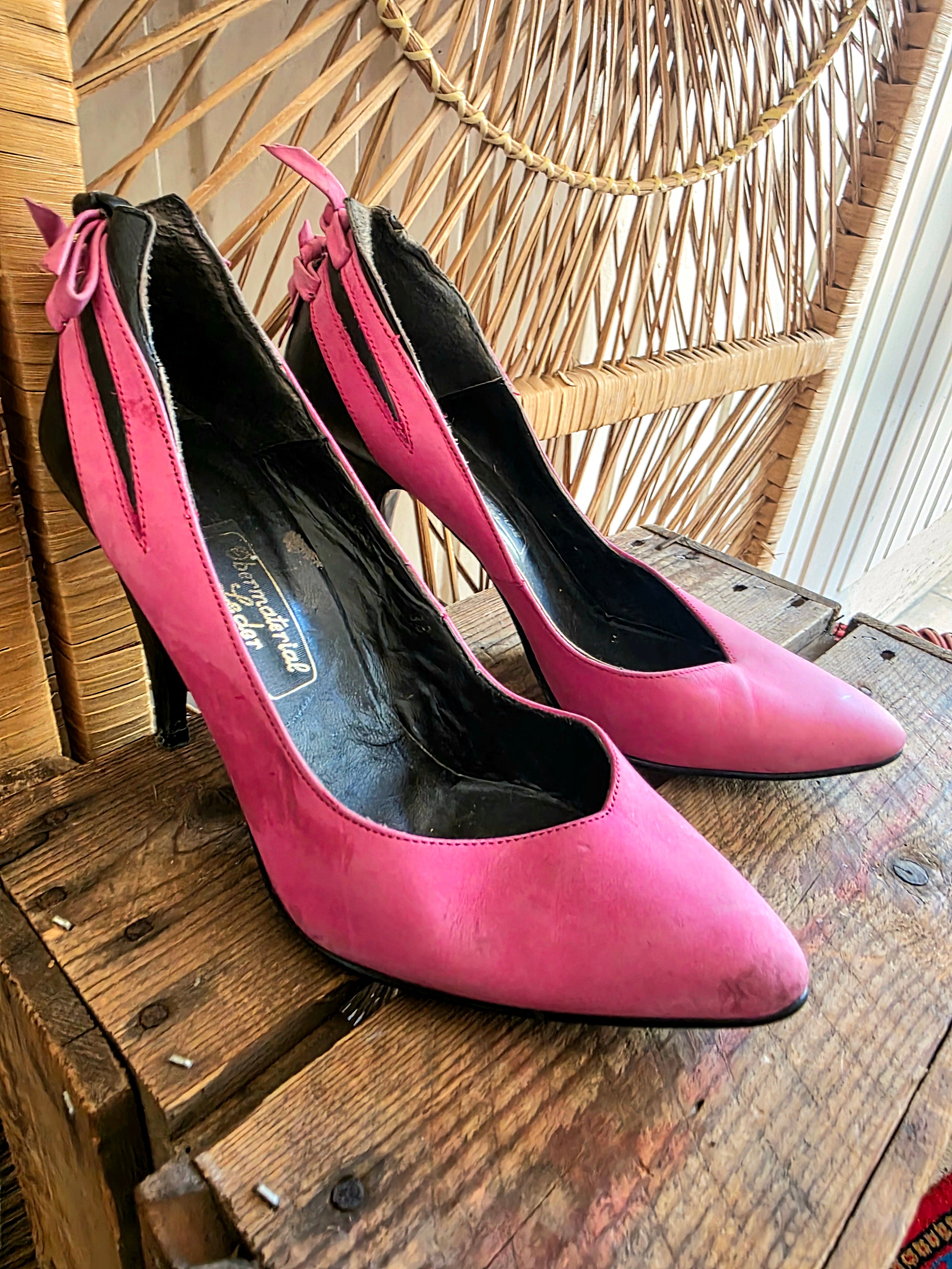 Vintage 80s Leather High Heels