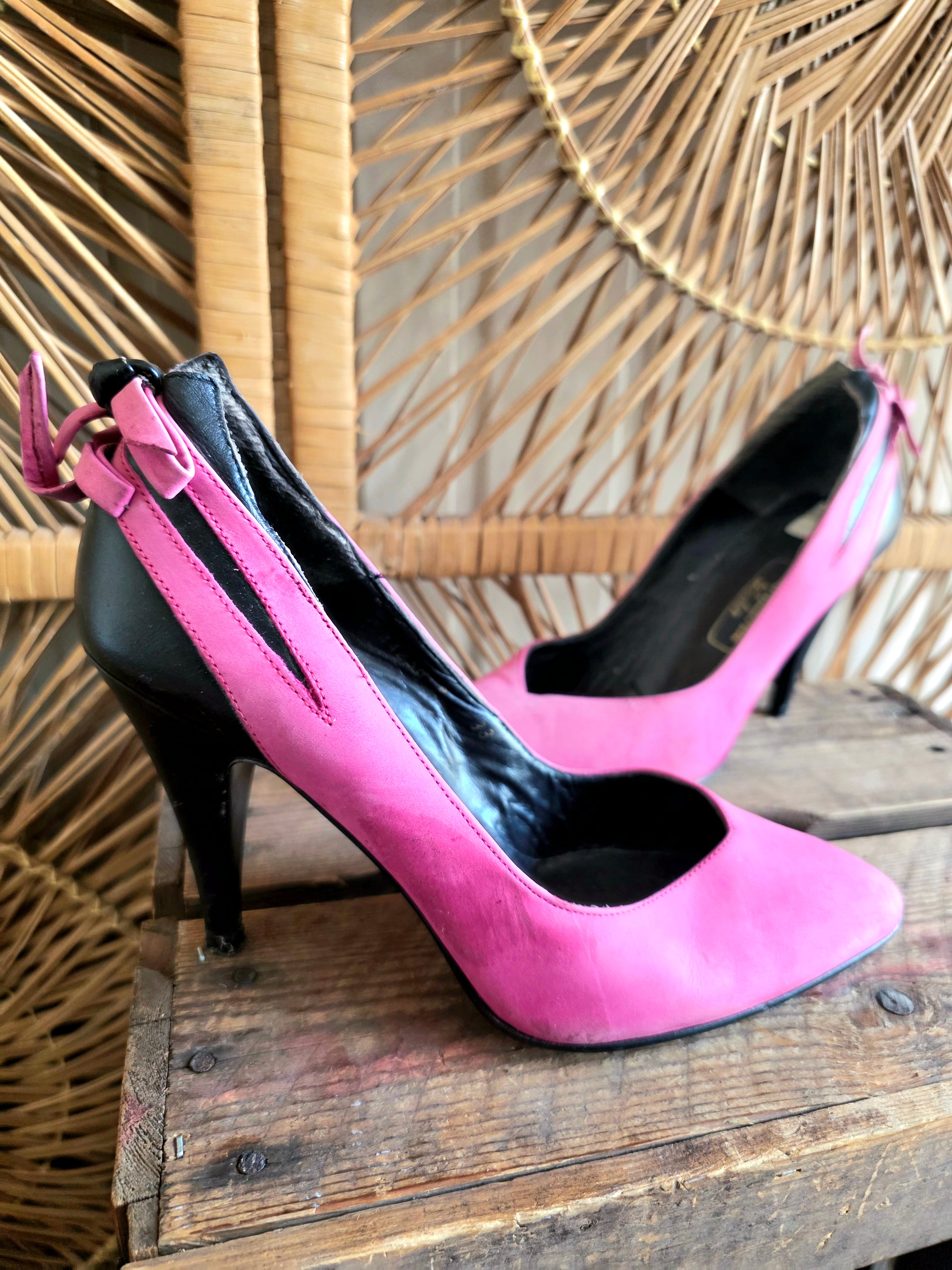 Vintage 80s Leather High Heels
