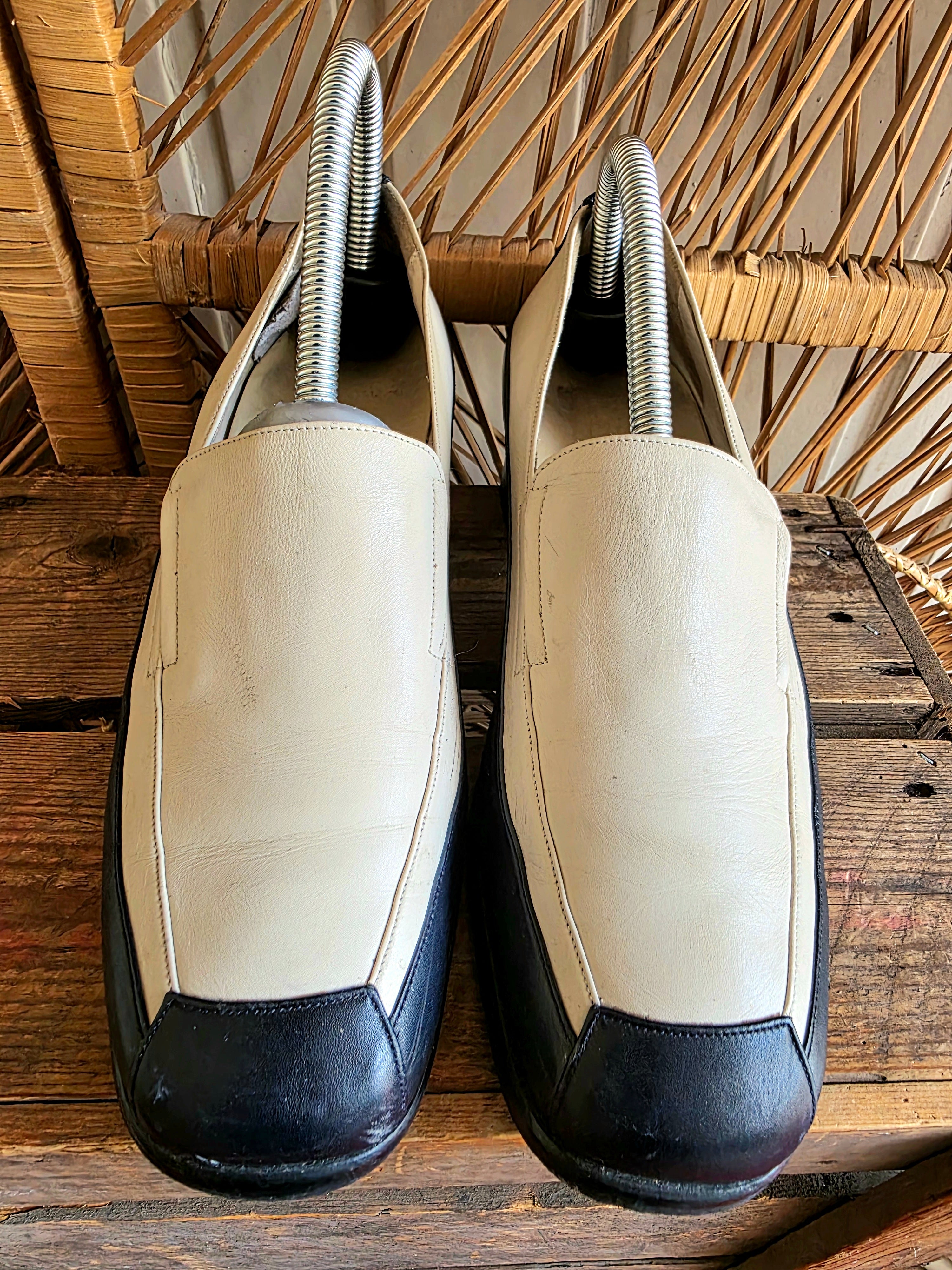 Vintage 80s Verhulst Two Toned Slip on Shoes