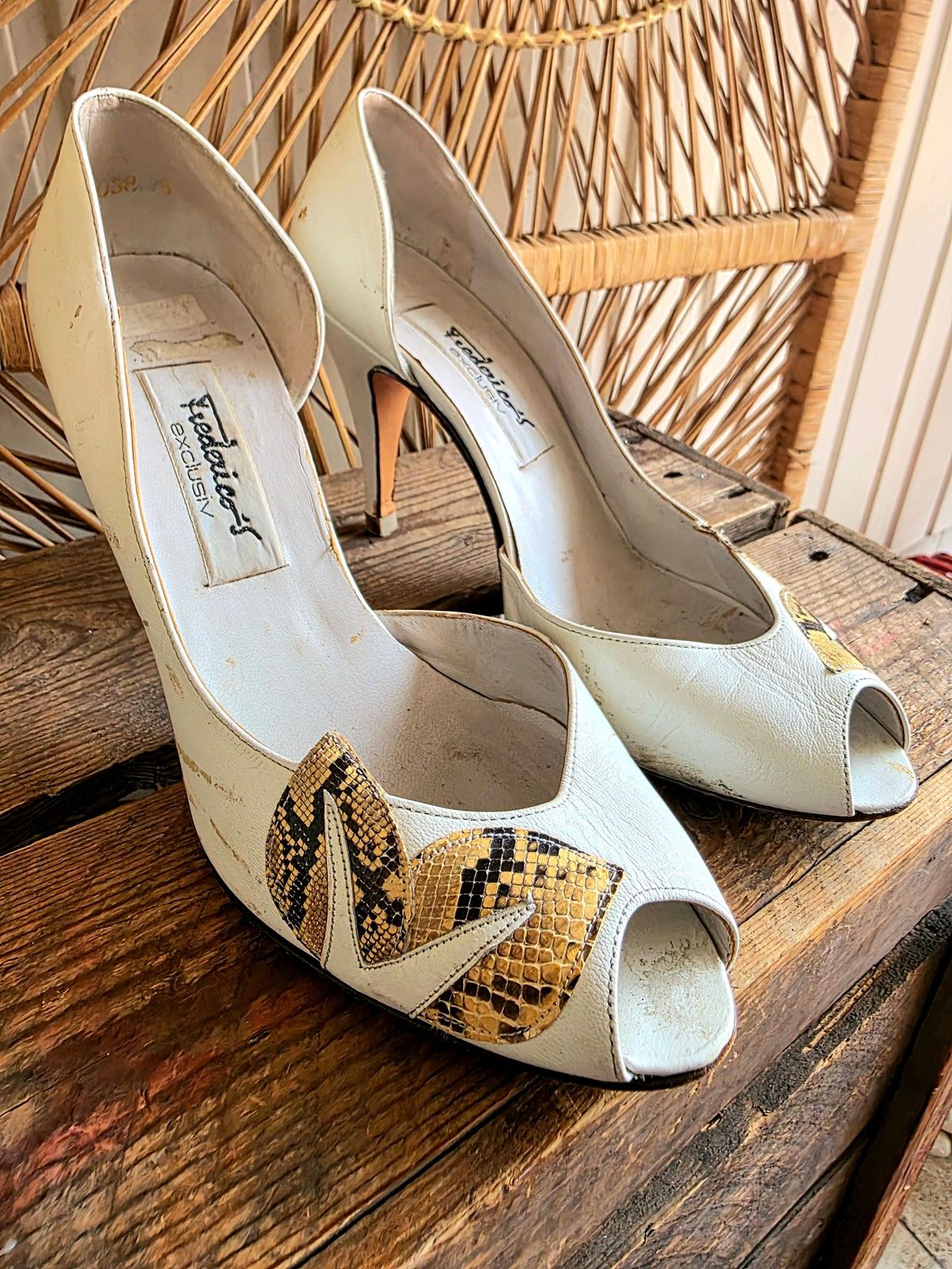 Vintage 70s / 80s Fredeico's exclusiv Peep Toe Shoes
