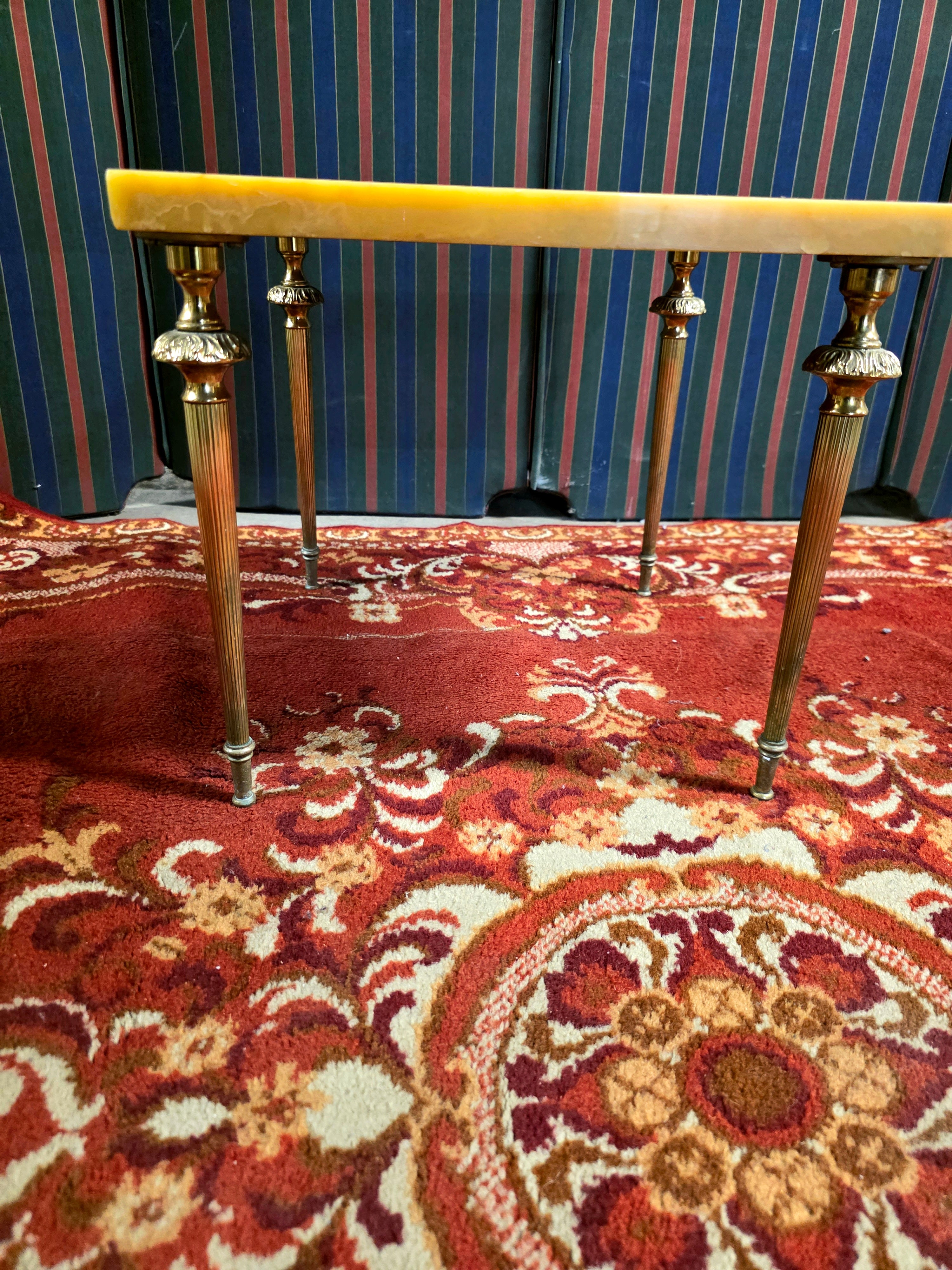 Set of 3 Vintage 1950s Marble Top Nesting Tables