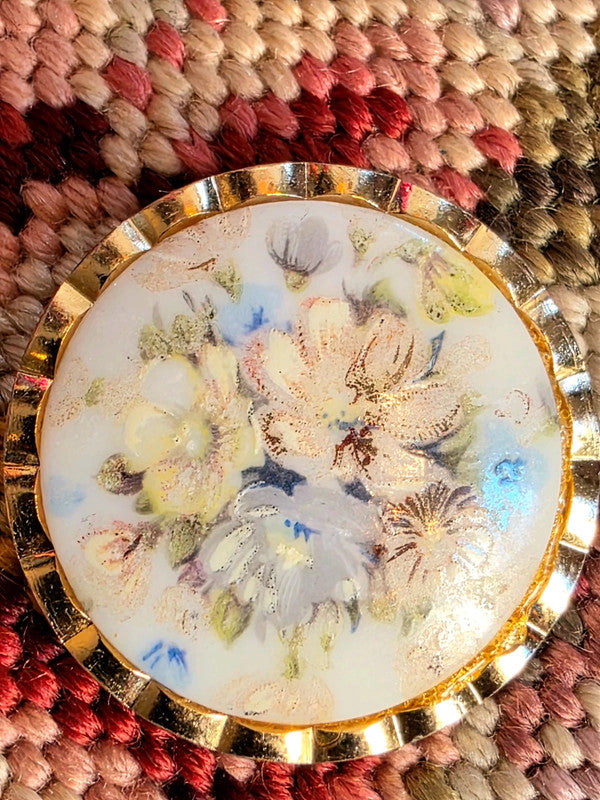 Vintage 1970s Floral Scarf Clip