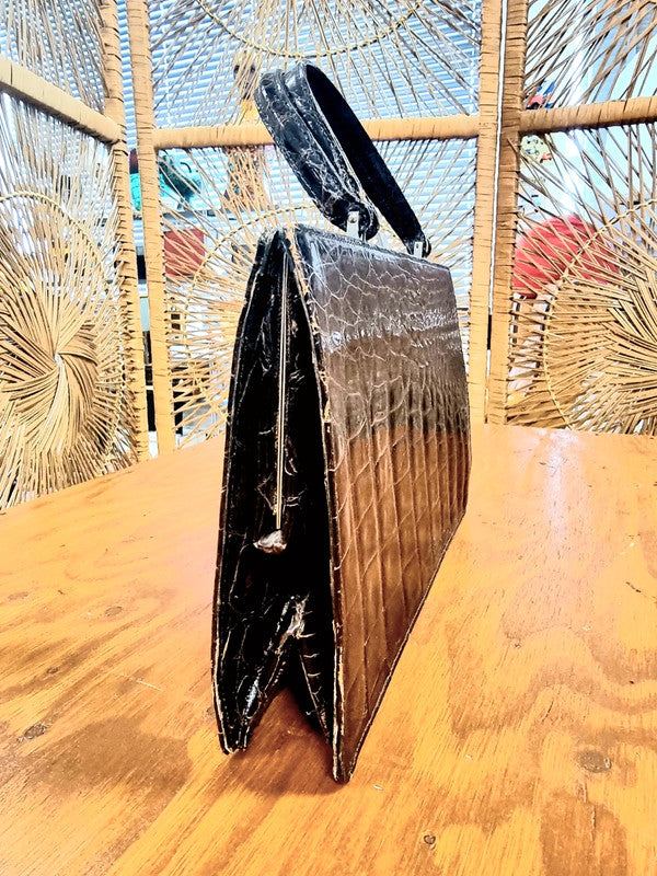 Vintage 1960s Genuine Alligator Handbag