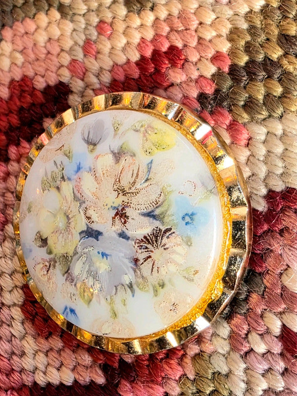 Vintage 1970s Floral Scarf Clip