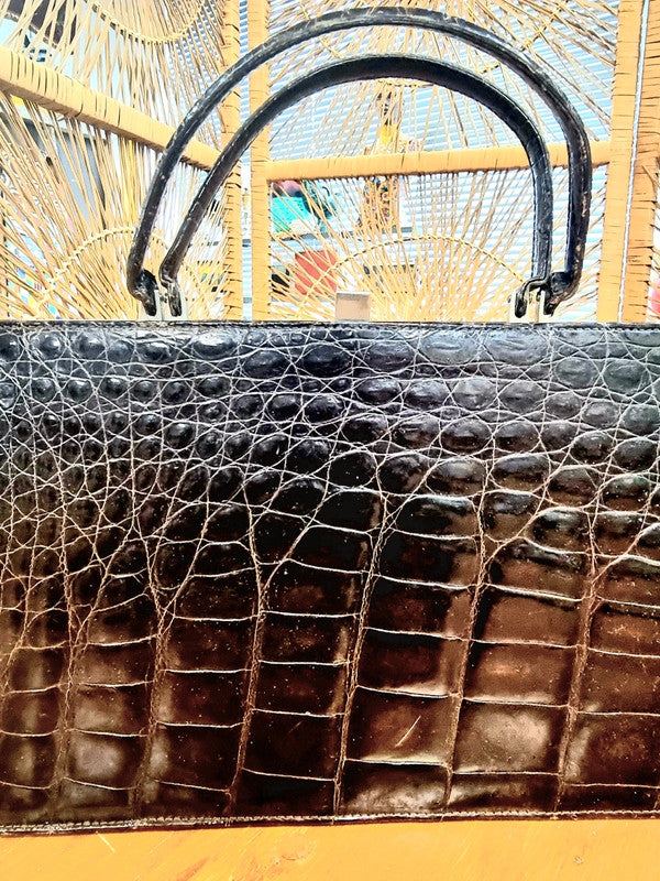 Vintage 1960s Genuine Alligator Handbag