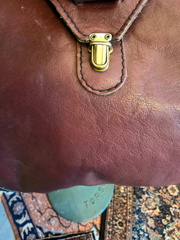 Vintage 80s Leather Shoulder / Clutch Bag