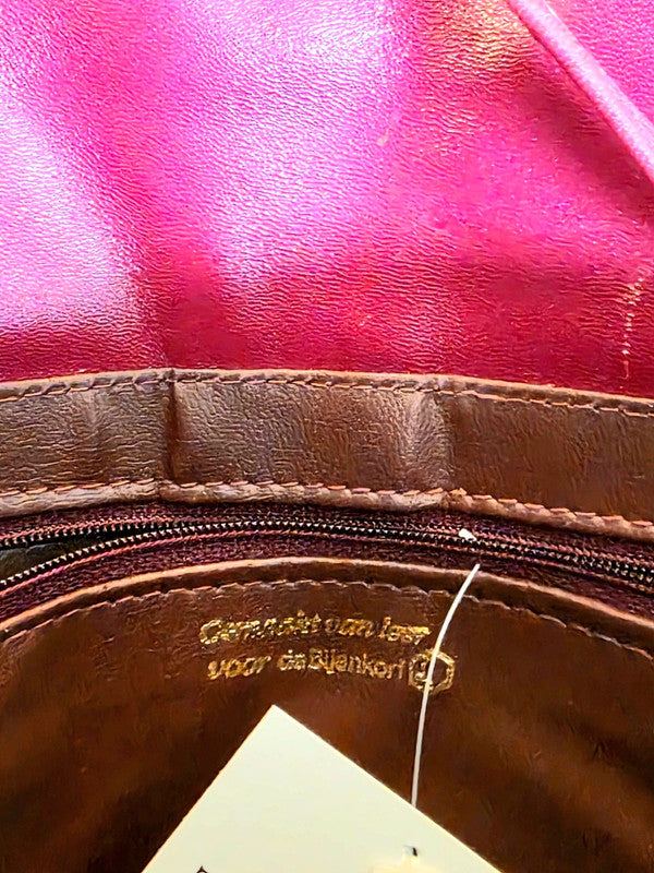 Vintage 80’s Orchid Color Leather Shoulder Bag