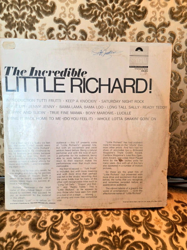 Little Richard – The Incredible Little Richard! Sings His Greatest Hits - Recorded Live Vinyl Record