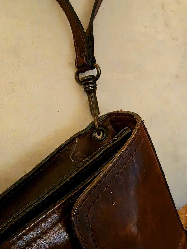 Vintage 1980s Leather Wrist Bag