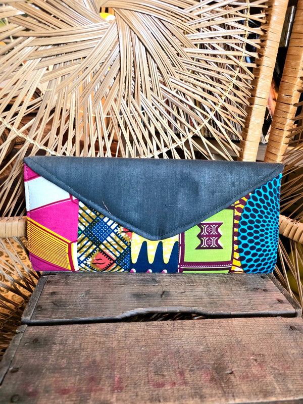 Brand New Upcycled Visco Ankara Clutch Bag