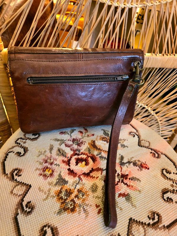 Vintage 1980s Leather Wrist Bag
