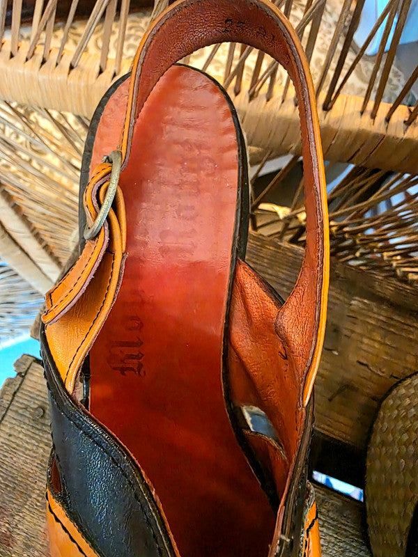 Vintage 70s Moulin Rouge Platform Sandals Shoes