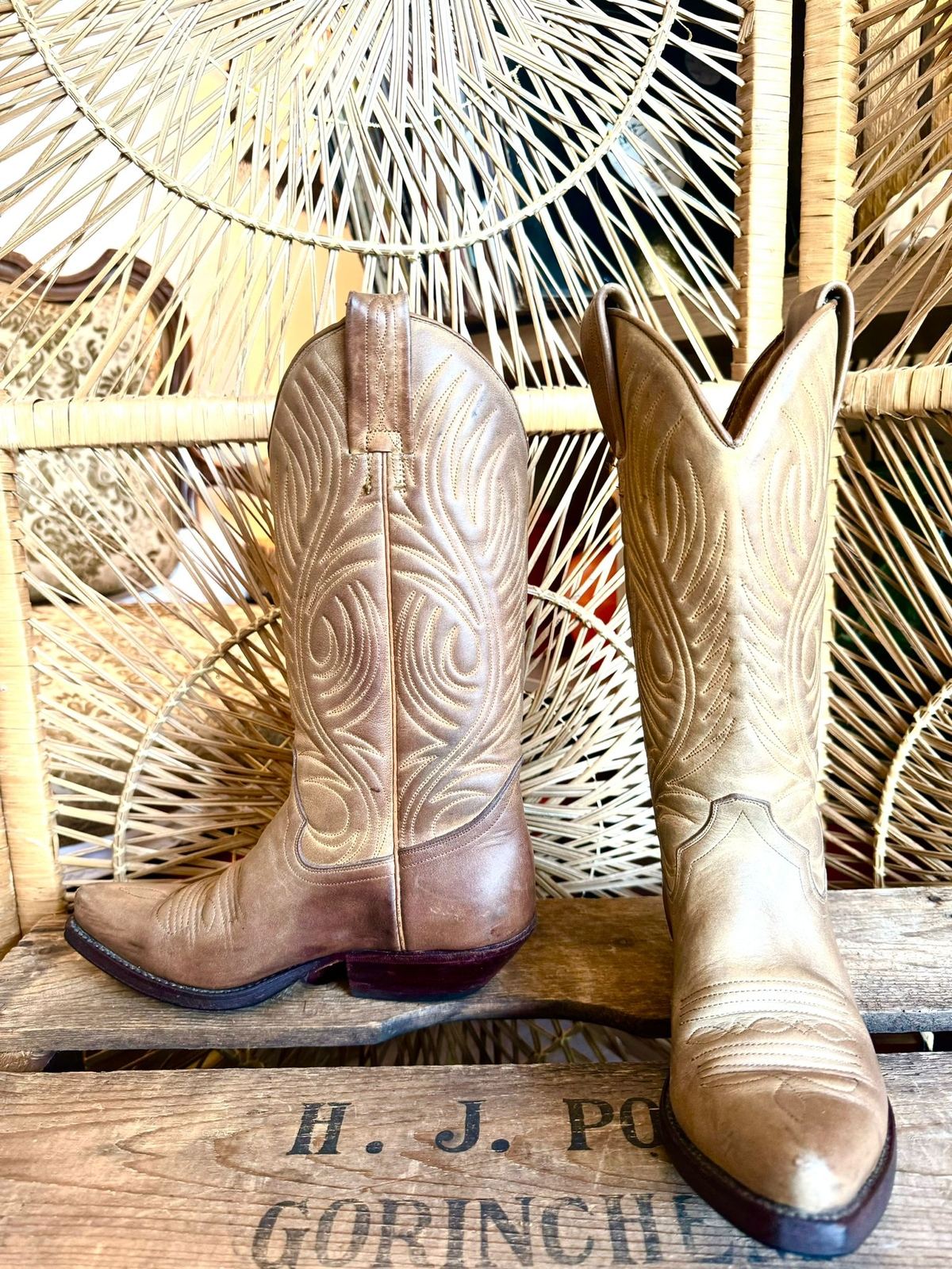 Vintage Tony Mora Leather Cowboy Boots