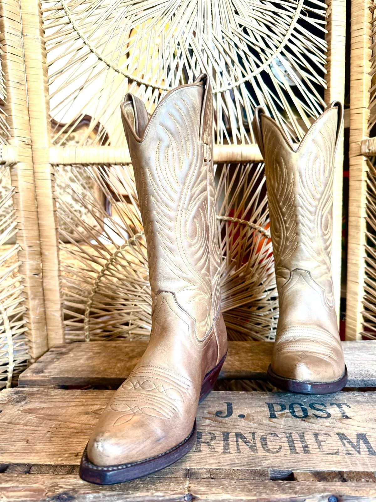 Vintage Tony Mora Leather Cowboy Boots