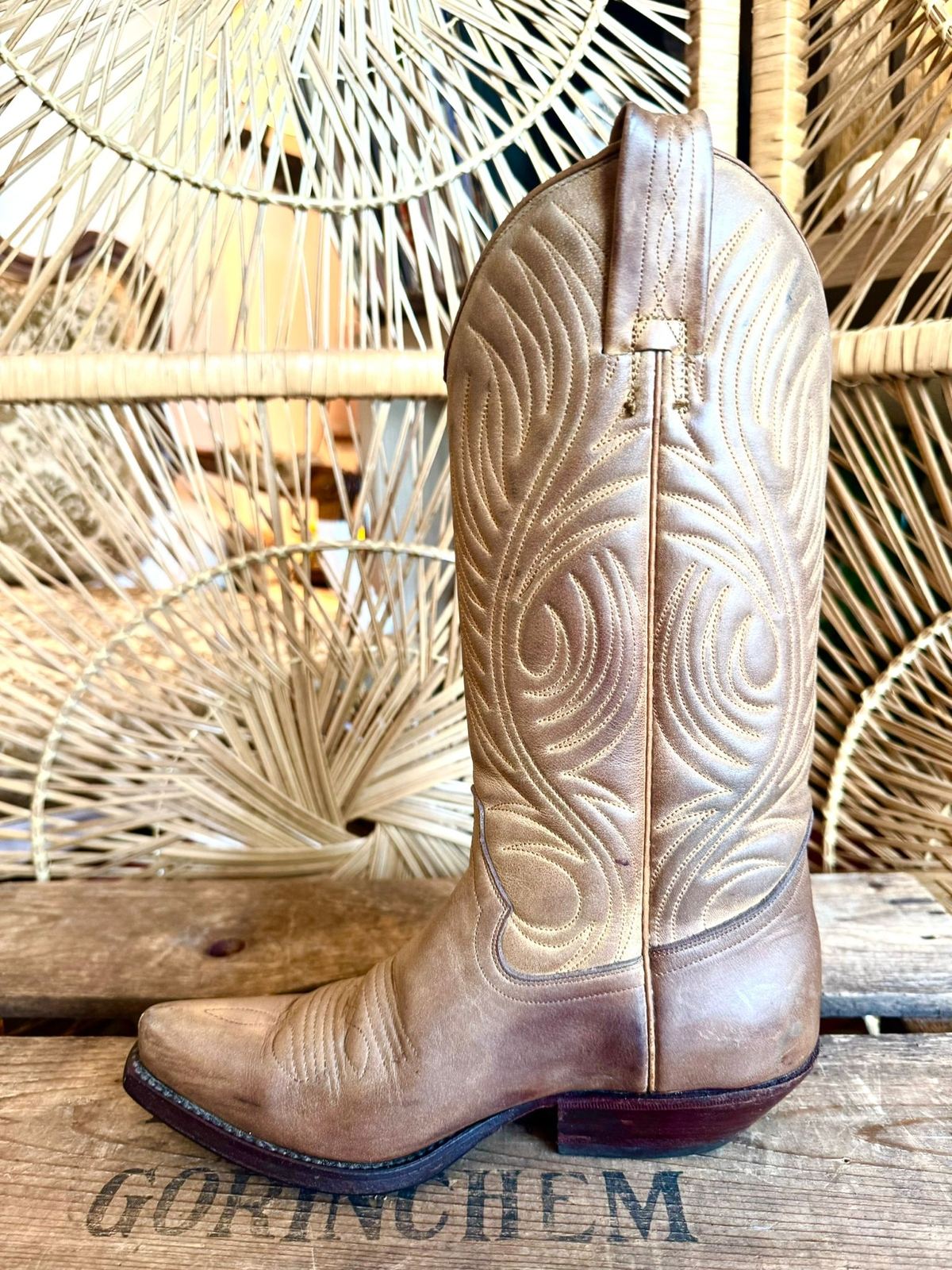 Vintage Tony Mora Leather Cowboy Boots