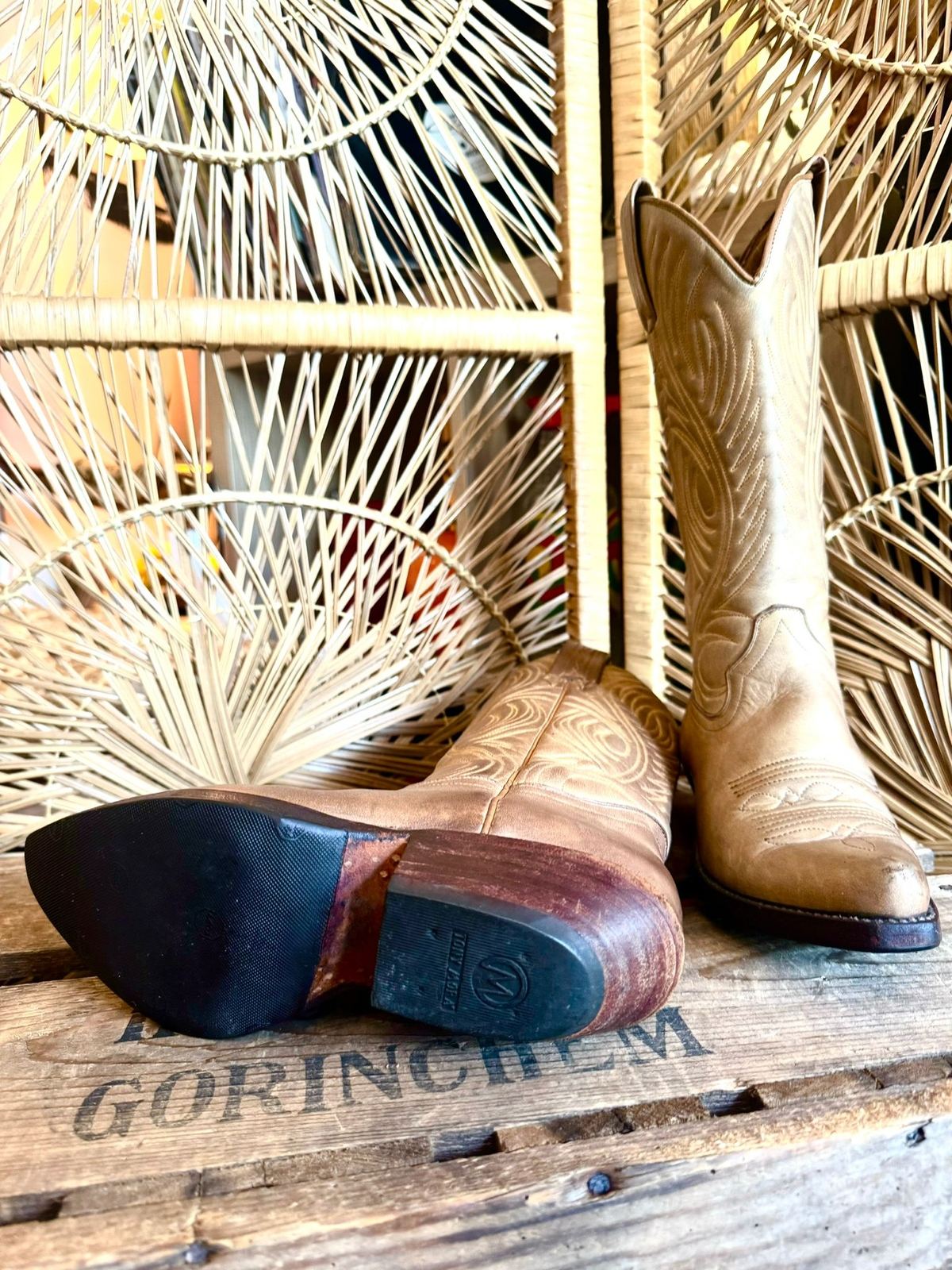 Vintage Tony Mora Leather Cowboy Boots