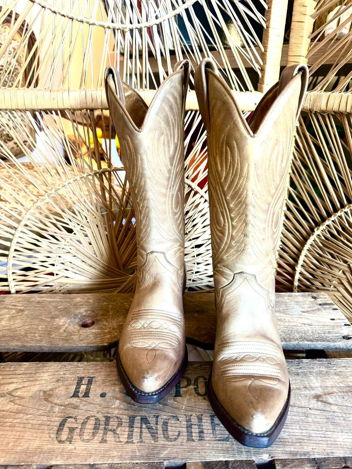 Vintage Tony Mora Leather Cowboy Boots