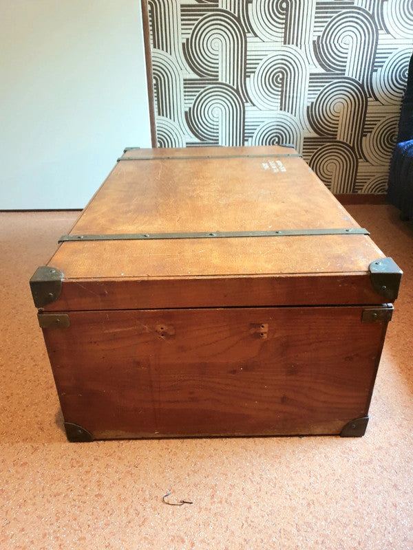 Antique Vintage Wooden Carriage Trunk/ Chest