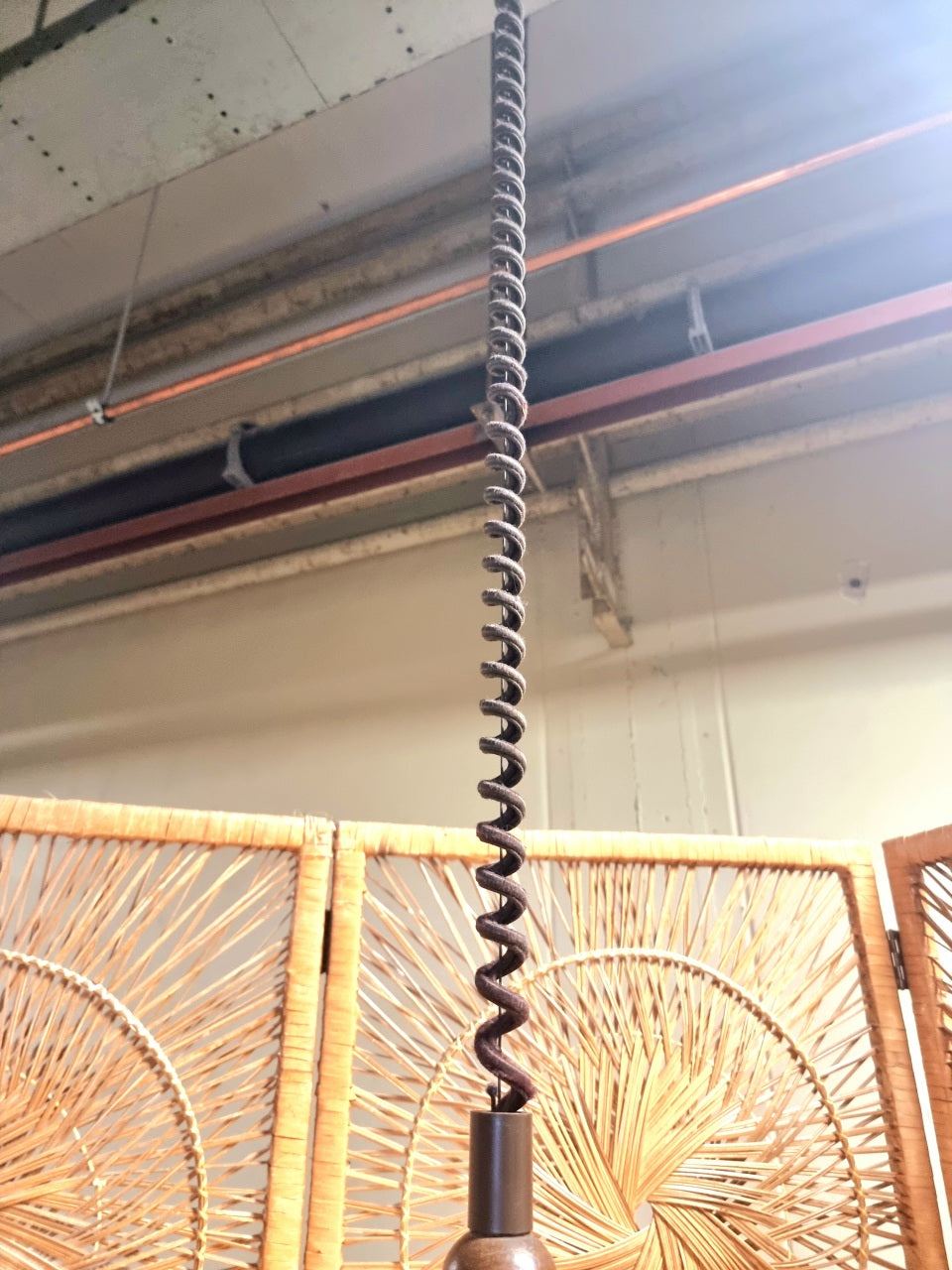 Vintage 60s / 70s Adjustable Fringe Ceiling Lamp Hanglamp