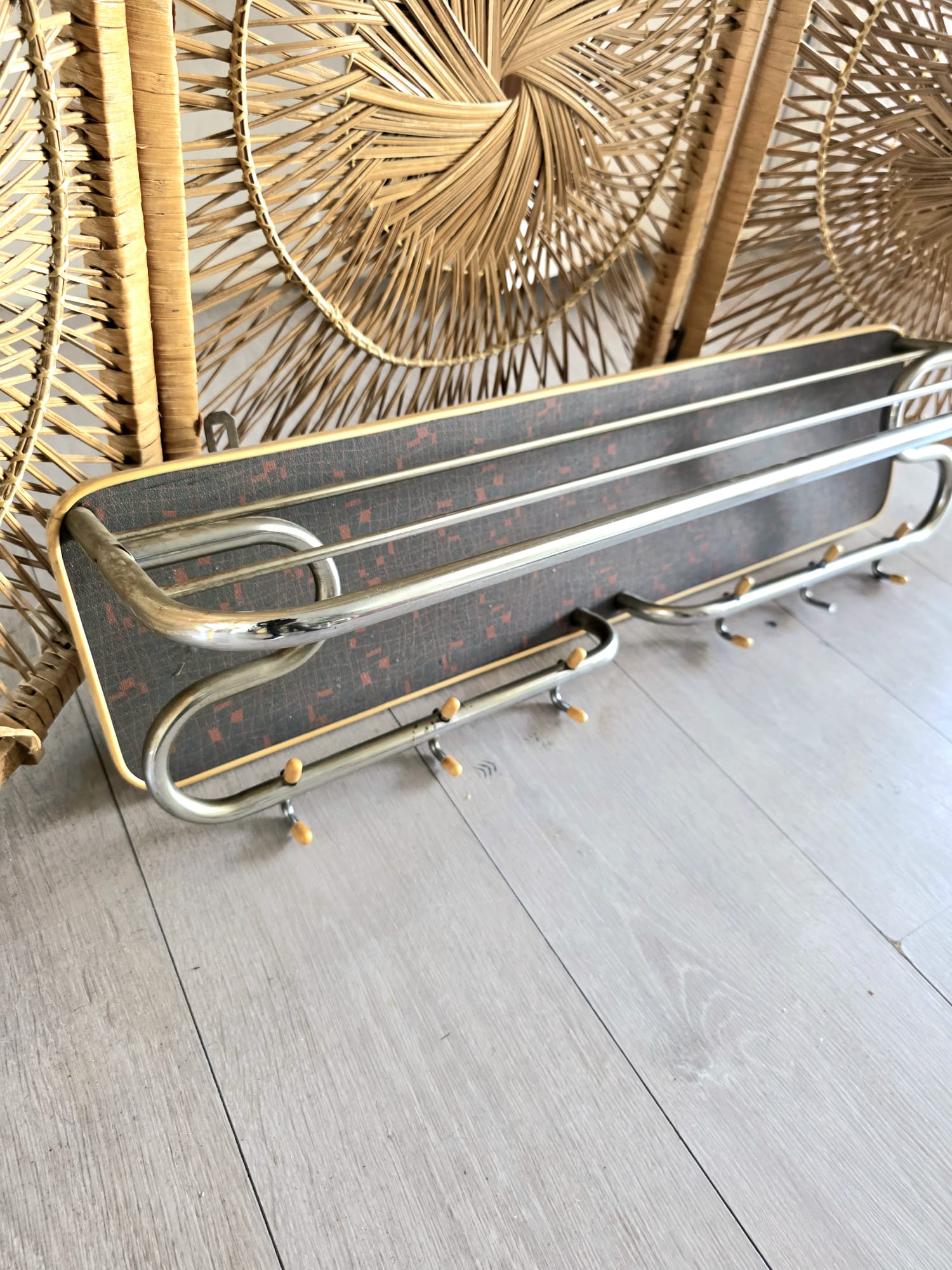 Vintage 1970's Wall Mount Coat Rack