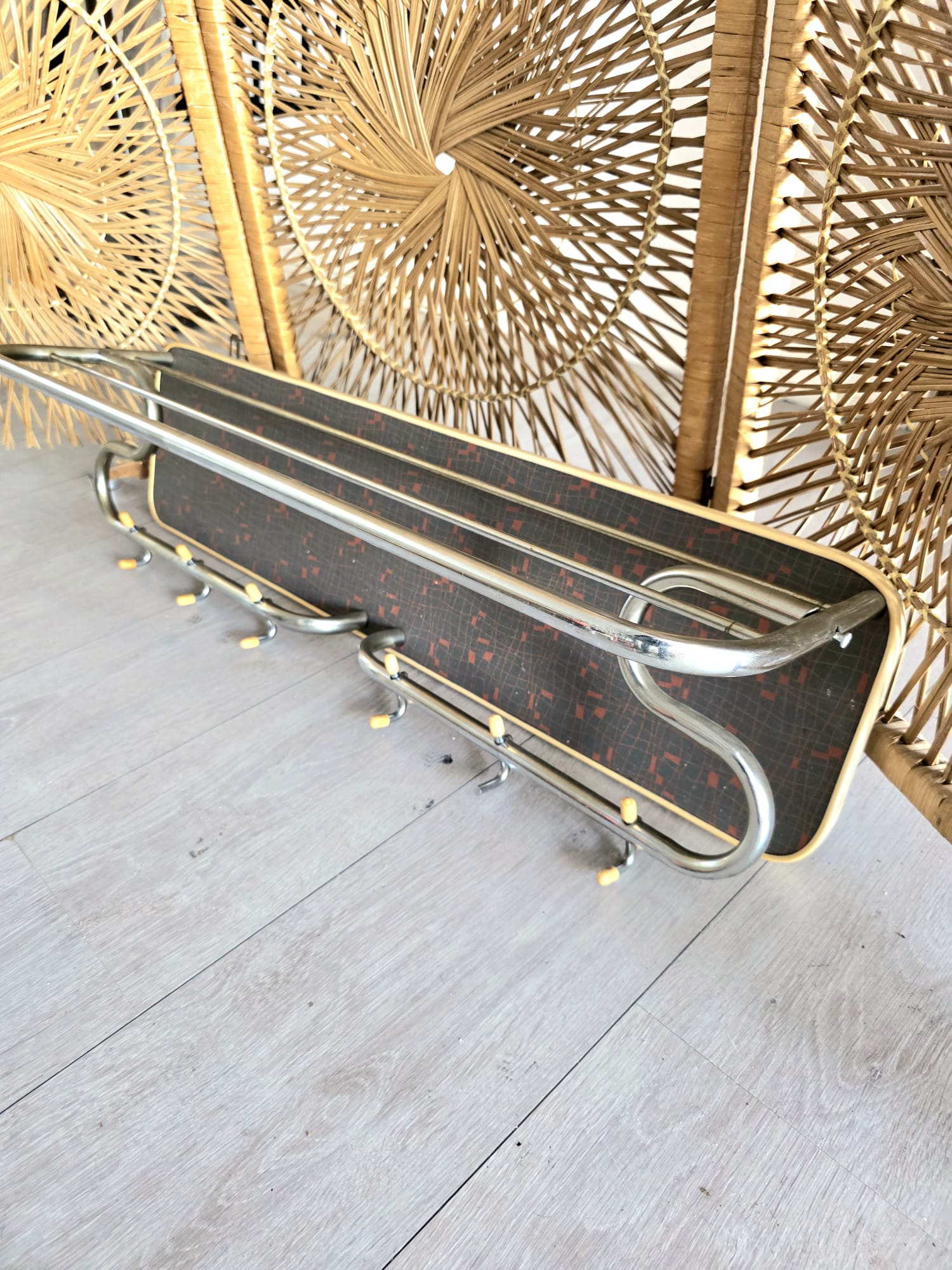 Vintage 1970's Wall Mount Coat Rack