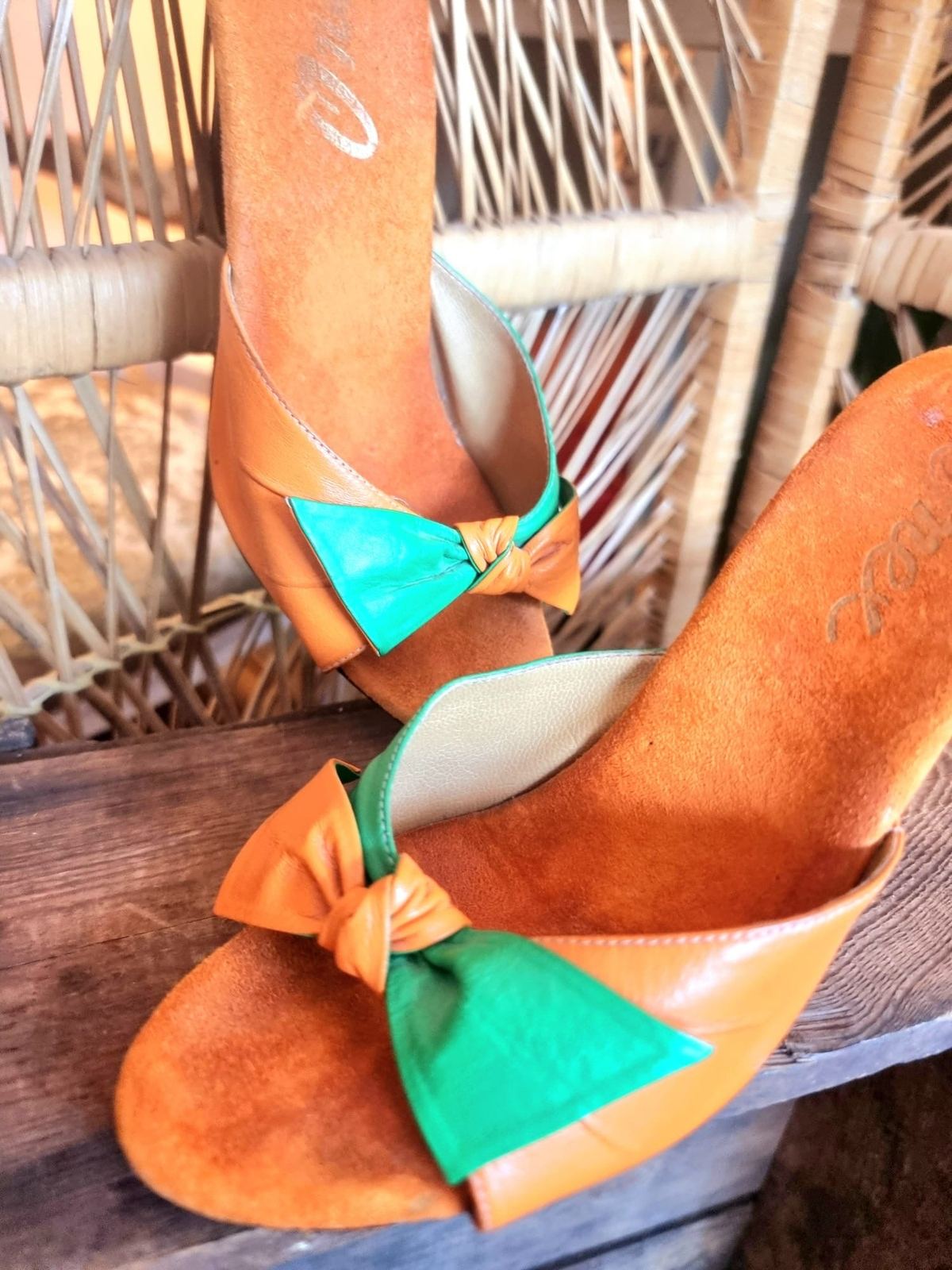 Vintage 70's / 80's O'Neill Slip On Heel Sandals
