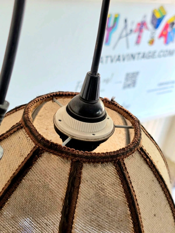 Vintage 70's Fringe Pendant Ceiling Lamp