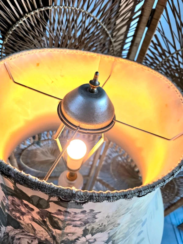 Antique French Glass Stem Floor Lamp