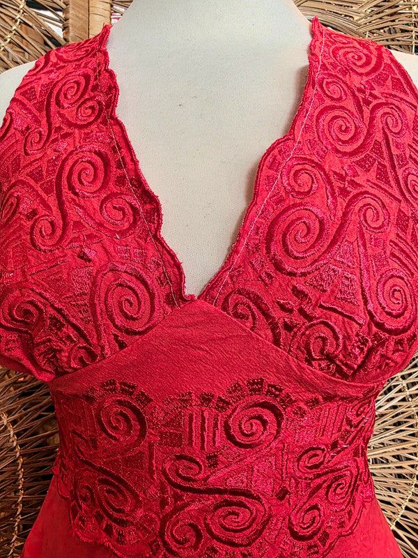 Vintage 80s Auit Maxi Dress