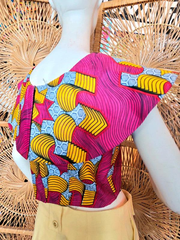 Vintage Vilsco Ankara Print Crop Top