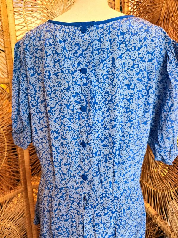 Vintage 80's Silk Peplum Dress
