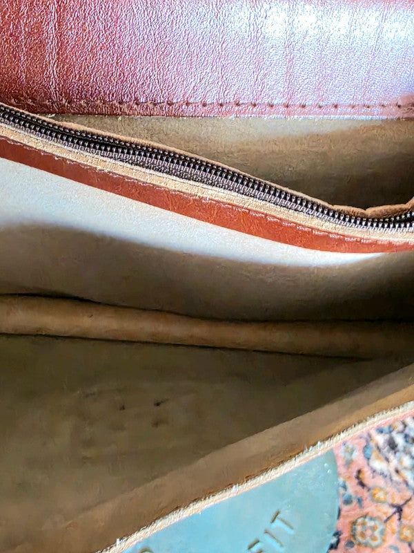 Vintage 70s /80s Satchel Leather Briefcase Shoulder Bag
